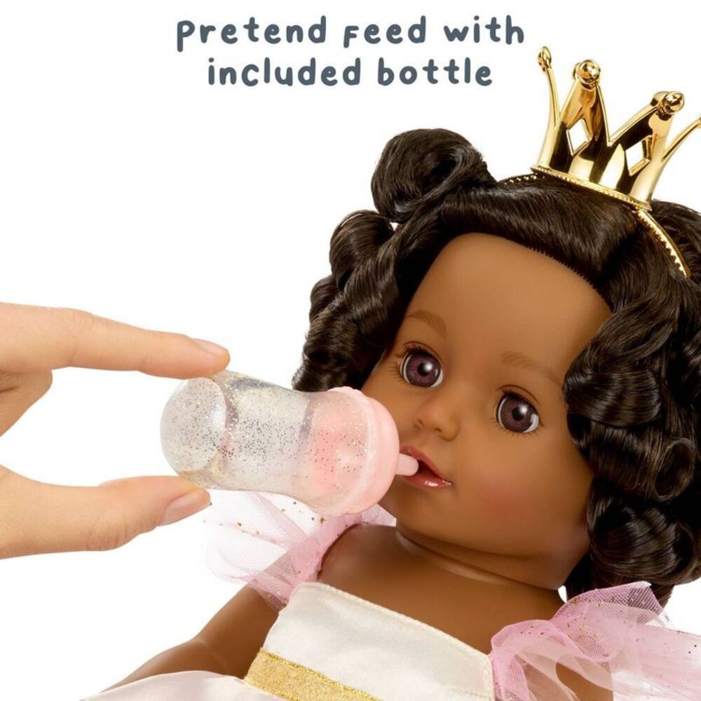 BABY Born Princess Doll Harper Pink Dress & Crown - Black Hair Dark Brown Eyes - Picture 3 of 4
